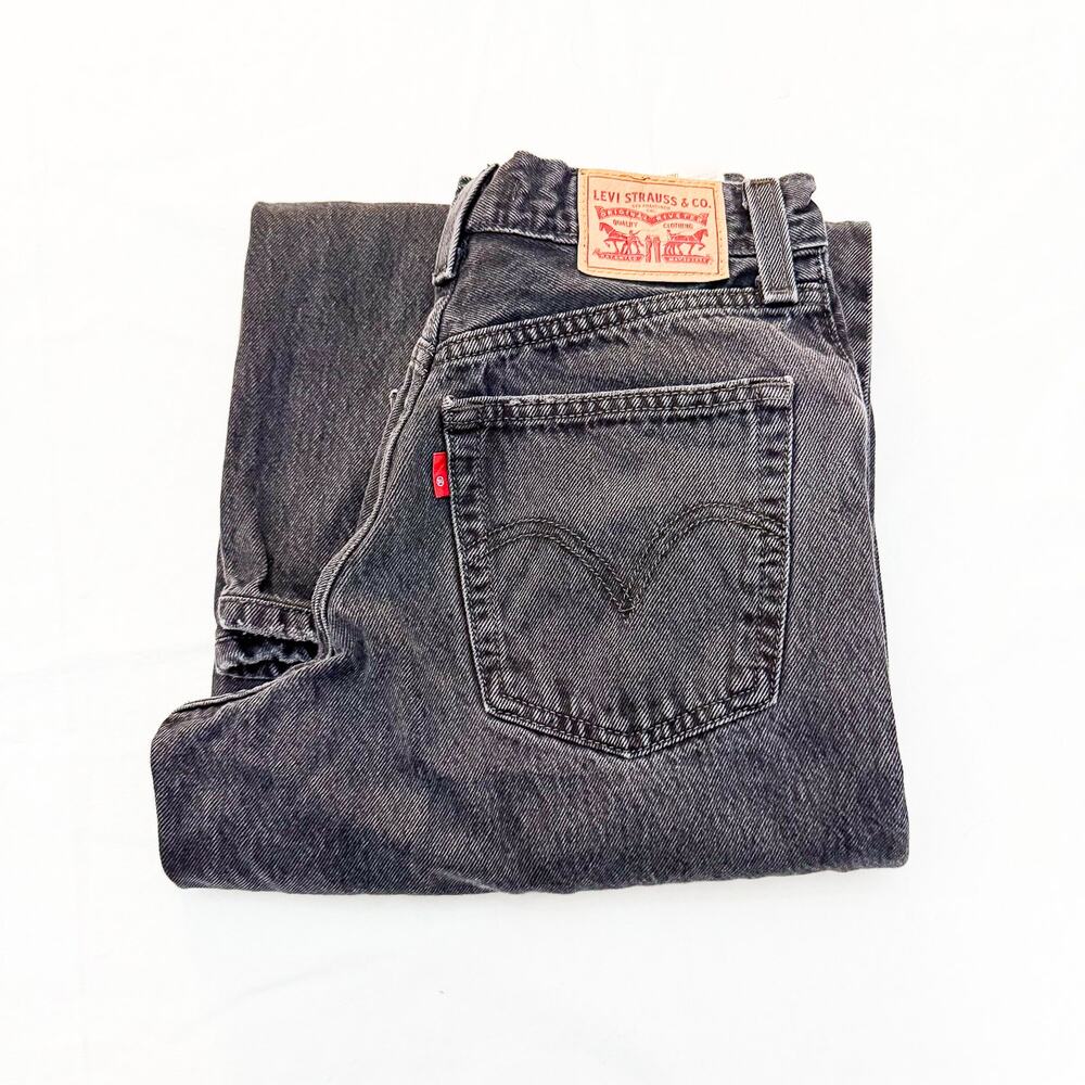 Levi's' '94 Baggy Wide Leg Charcoal Black Wash Denim Jeans Size 27